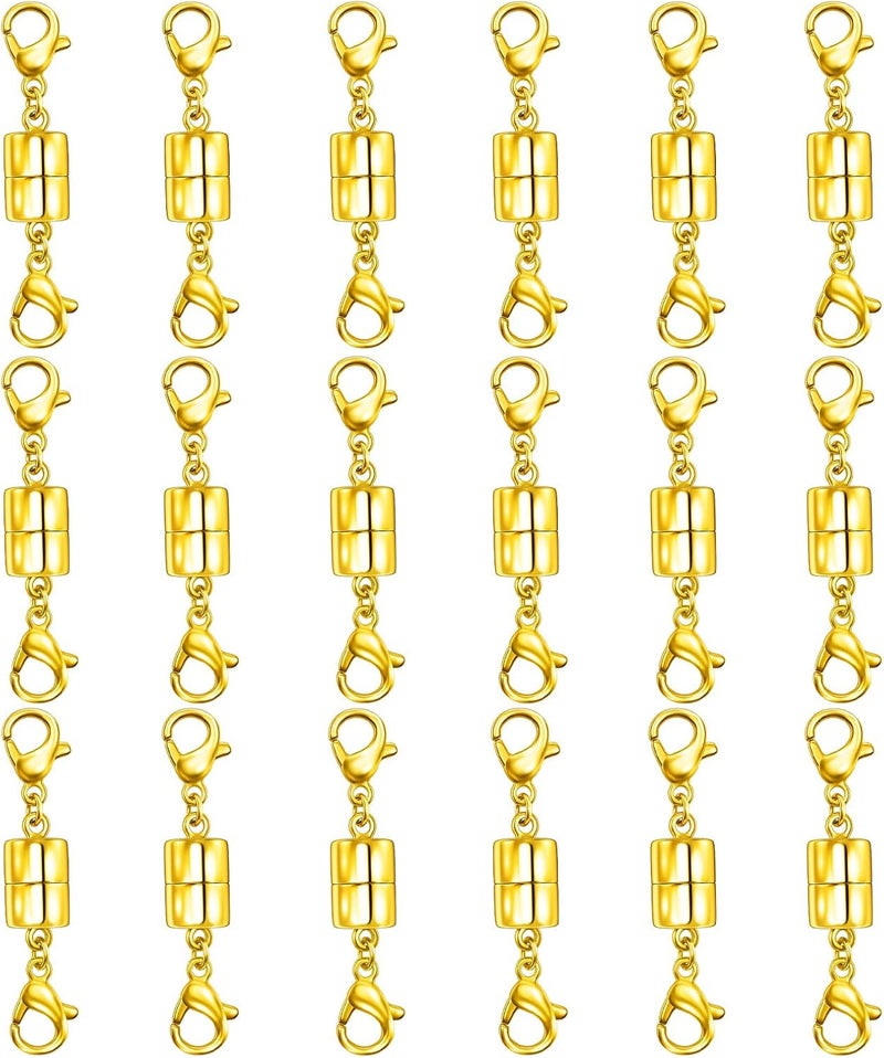 Qulltk Double Magnetic Necklace Clasps and Closures 18K Gold and Silver Bracelet Extender Jewelry Clasps Converters - Image 1